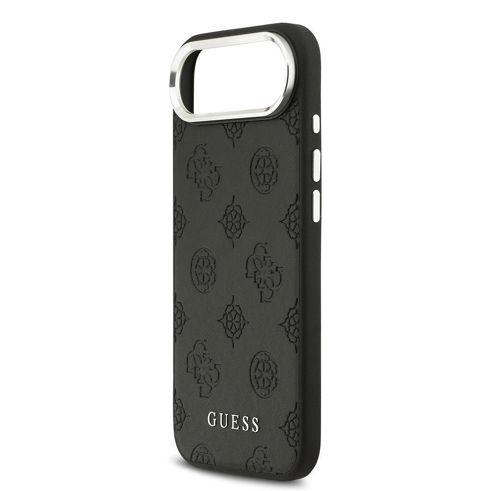 Apple iPhone 17 Air Kılıf Guess Orjinal Lisanslı M-safe Şarj Özellikli Sıcak Baskılı Klasik Yazı Logolu PU Deri Peony Kapak