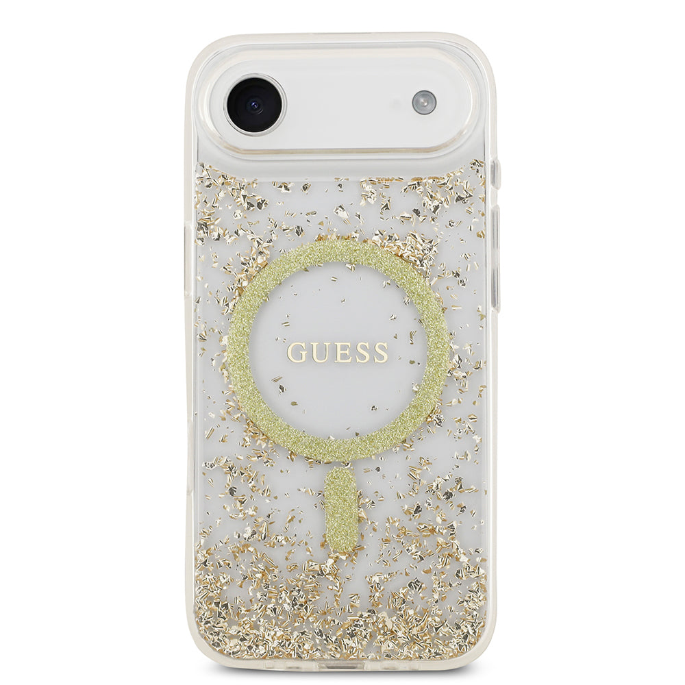 Apple iPhone 17 Air Kılıf Guess Orjinal Lisanslı M-safe Şarj Özellikli Transparan Resin Bottom Kapak