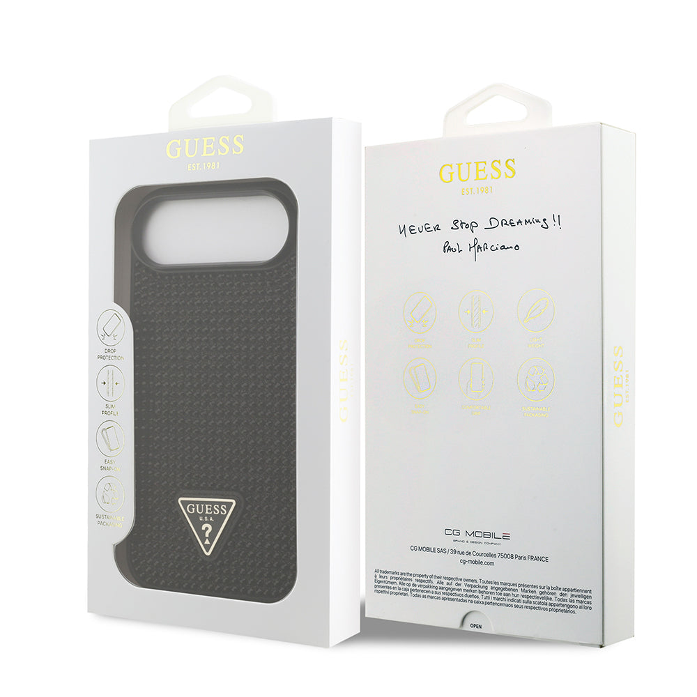 Apple iPhone 17 Air Kılıf Guess Orjinal Lisanslı Taşlı Arka Yüzey Üçgen Logolu Kapak