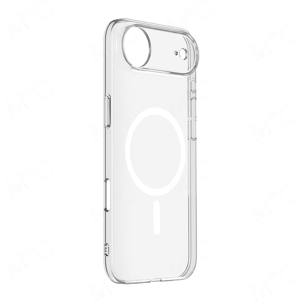 Apple iPhone 17 Air Kılıf IC Çipli M-Safe Şarj Özellikli Şeffaf Kamera Çerçeveli Zore Toledo Kapak
