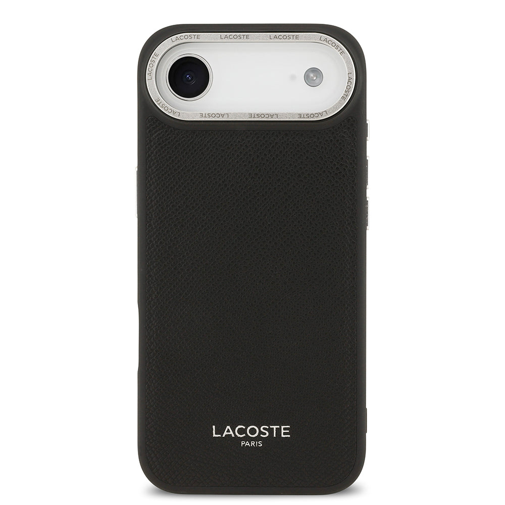 Apple iPhone 17 Air Kılıf Lacoste Orjinal Lisanslı M-safe Şarj Özellikli Champs Elysees PU Deri Tasarımlı Kapak