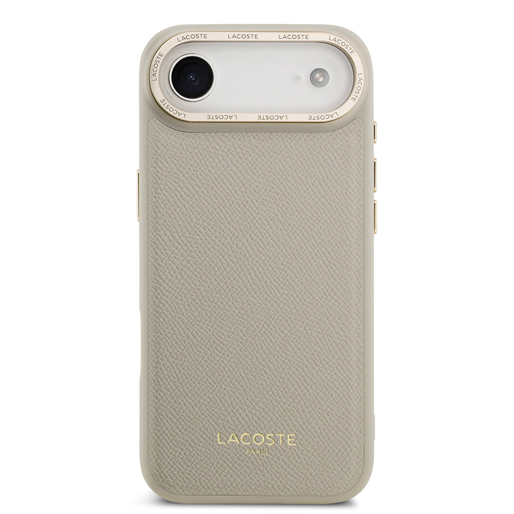 Apple iPhone 17 Air Kılıf Lacoste Orjinal Lisanslı M-safe Şarj Özellikli Champs Elysees PU Deri Tasarımlı Kapak