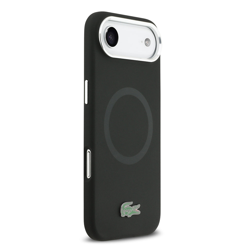 Apple iPhone 17 Air Kılıf Lacoste Orjinal Lisanslı M-safe Şarj Özellikli İkonik Logolu Metal Kamera Çerçeveli Silikon Kapak