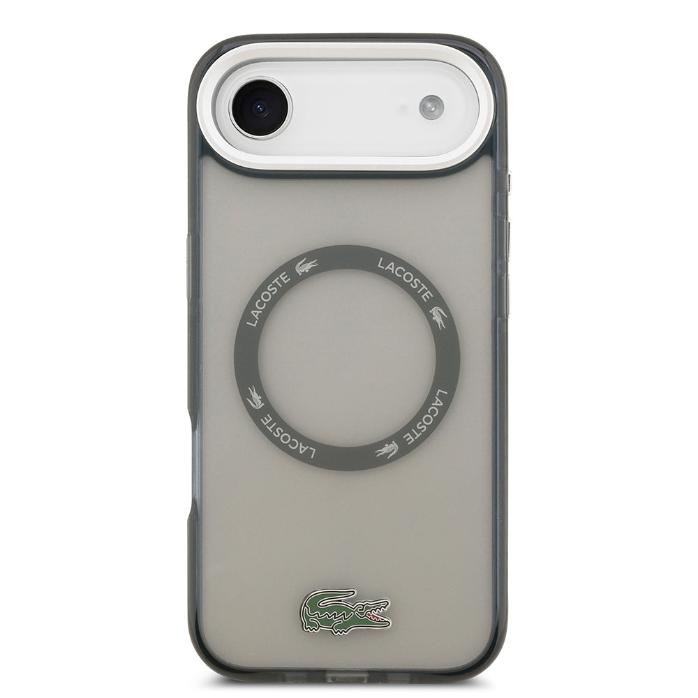 Apple iPhone 17 Air Kılıf Lacoste Orjinal Lisanslı M-safe Şarj Özellikli İkonik Timsah Logolu Buzlu Kapak