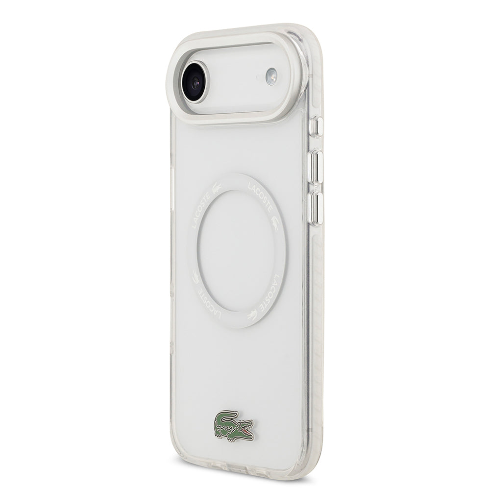 Apple iPhone 17 Air Kılıf Lacoste Orjinal Lisanslı M-safe Şarj Özellikli İkonik Timsah Logolu Buzlu Kapak