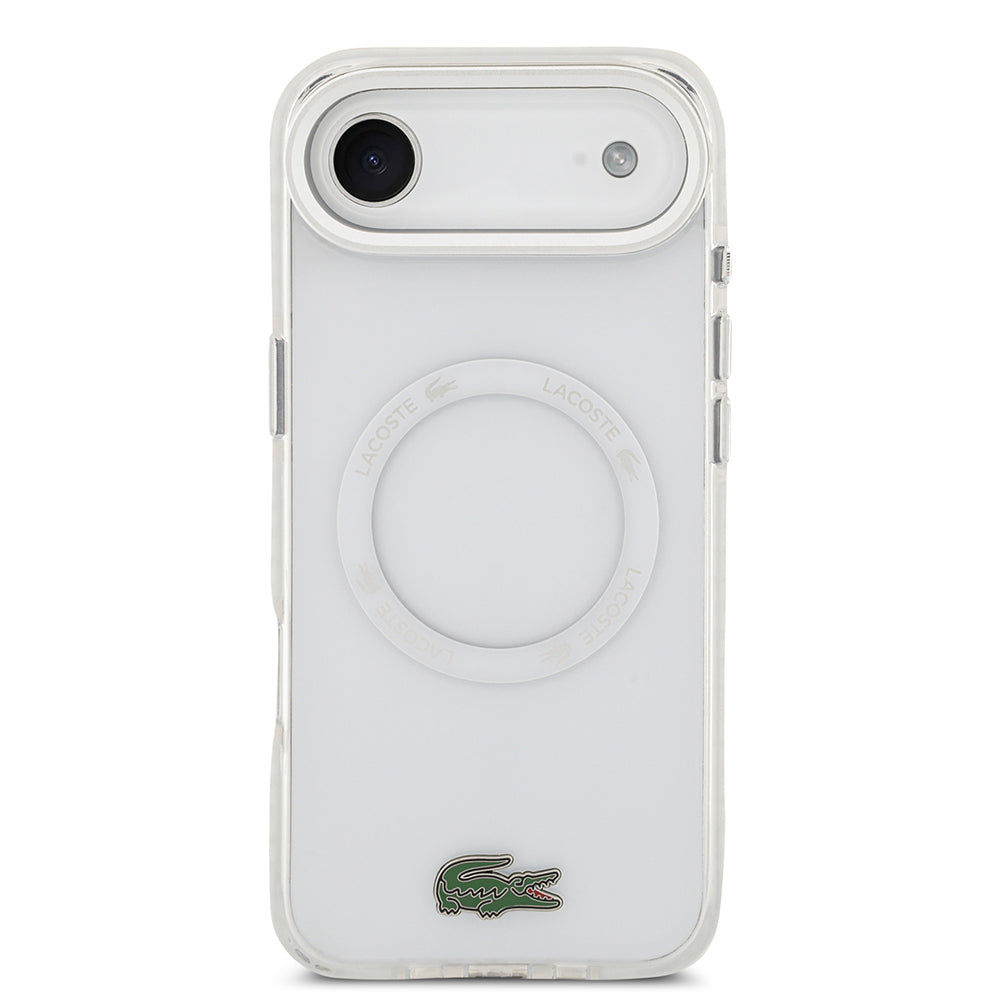 Apple iPhone 17 Air Kılıf Lacoste Orjinal Lisanslı M-safe Şarj Özellikli İkonik Timsah Logolu Buzlu Kapak