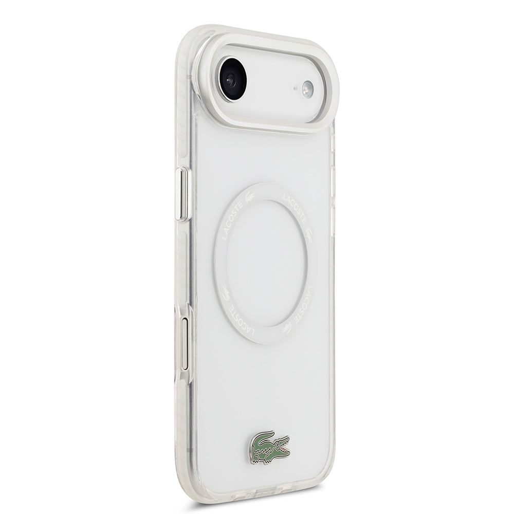 Apple iPhone 17 Air Kılıf Lacoste Orjinal Lisanslı M-safe Şarj Özellikli İkonik Timsah Logolu Buzlu Kapak