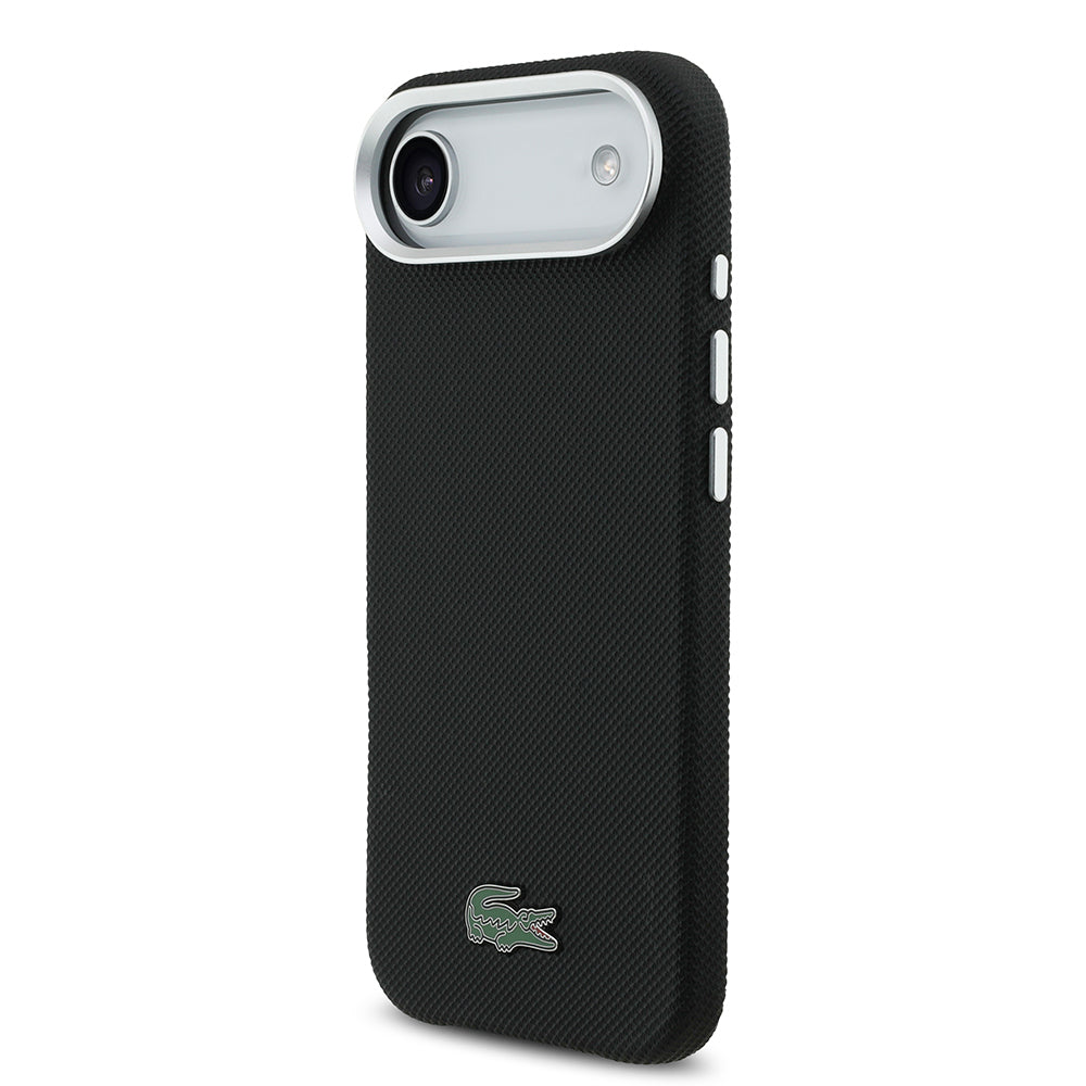 Apple iPhone 17 Air Kılıf Lacoste Orjinal Lisanslı M-Safe Şarj Özellikli PVC Pike Desenli Arka Yüzey İkonik Timsah Dokuma Logolu Kapak