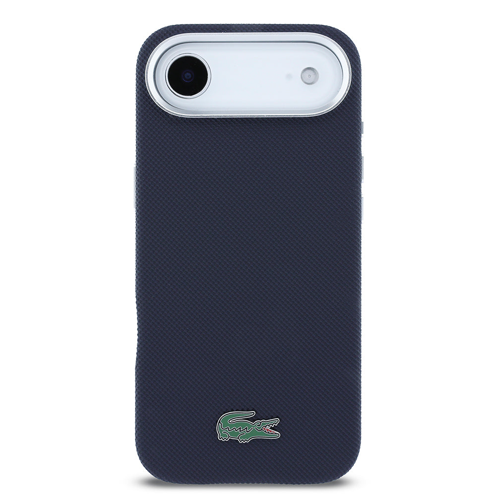Apple iPhone 17 Air Kılıf Lacoste Orjinal Lisanslı M-Safe Şarj Özellikli PVC Pike Desenli Arka Yüzey İkonik Timsah Dokuma Logolu Kapak