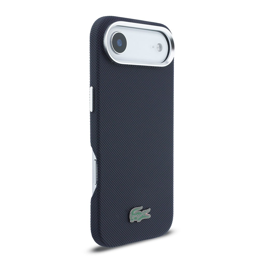 Apple iPhone 17 Air Kılıf Lacoste Orjinal Lisanslı M-Safe Şarj Özellikli PVC Pike Desenli Arka Yüzey İkonik Timsah Dokuma Logolu Kapak