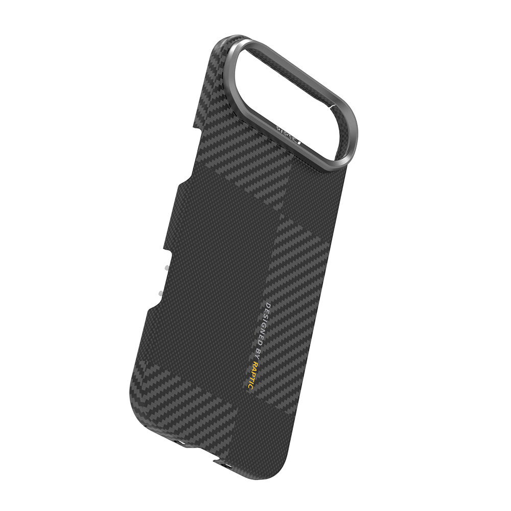 Apple iPhone 17 Air Kılıf M-safe Şarj Özellikli 600D Metal Kamera Çerçeveli Raptic Aramid Fiber Geotik Serisi Kapak