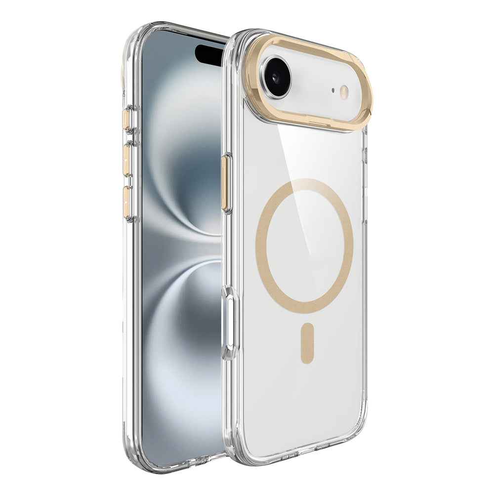 Apple iPhone 17 Air Kılıf M-safe Şarj Özellikli Airbagli Kamera Standlı Zore Azor Kapak