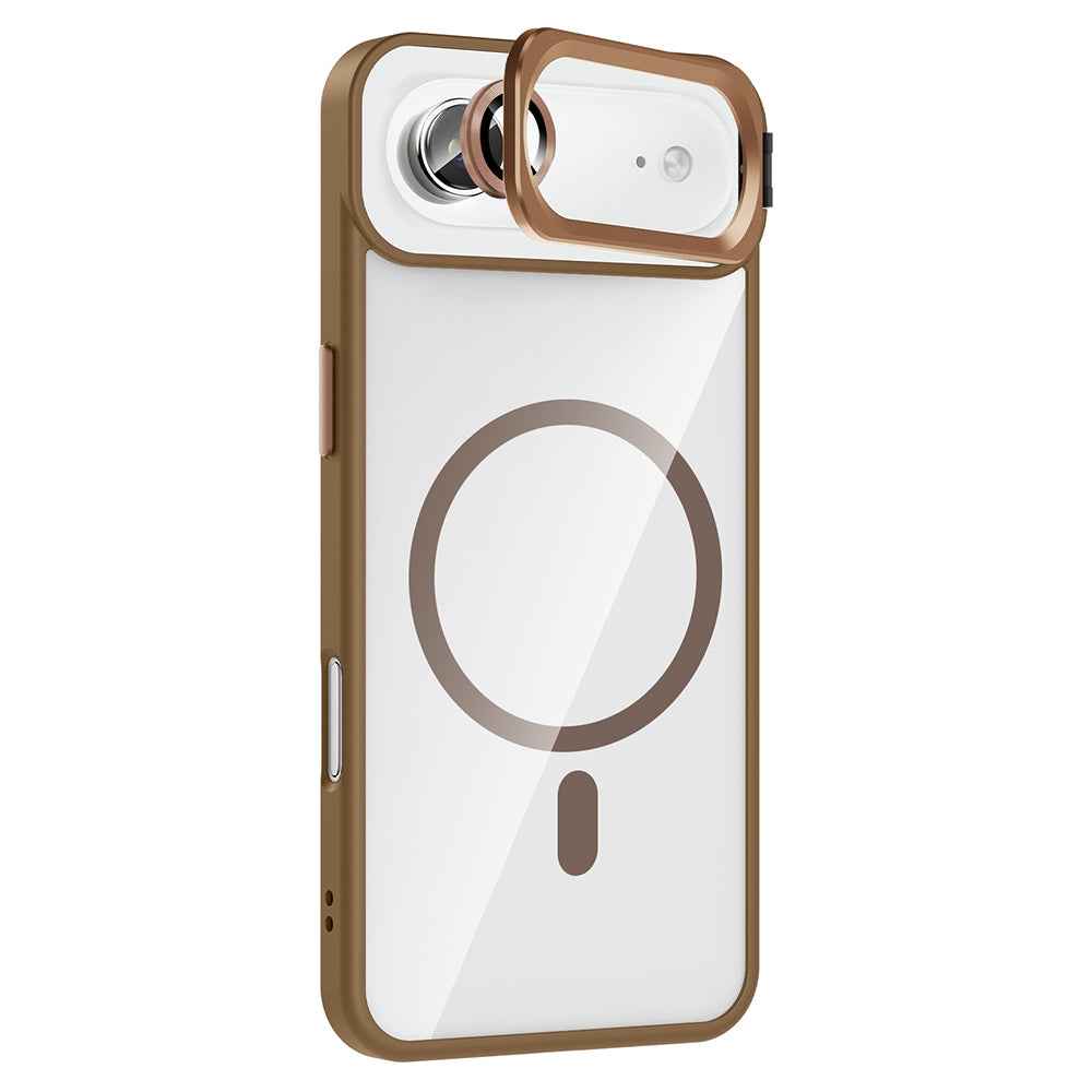 Apple iPhone 17 Air Kılıf Standlı ve Kamera Lens Hediyeli M-Safe Şarj Özellikli Zore Etro Kapak
