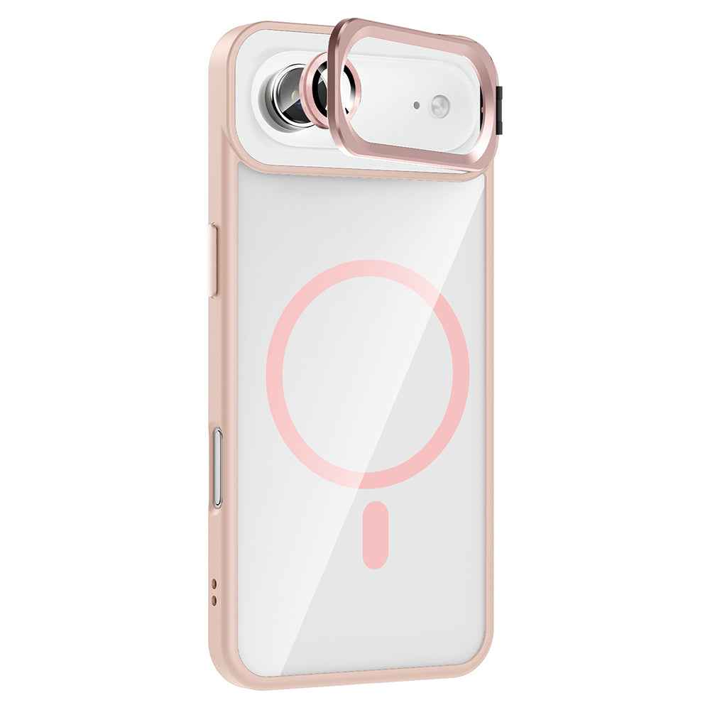 Apple iPhone 17 Air Kılıf Standlı ve Kamera Lens Hediyeli M-Safe Şarj Özellikli Zore Etro Kapak