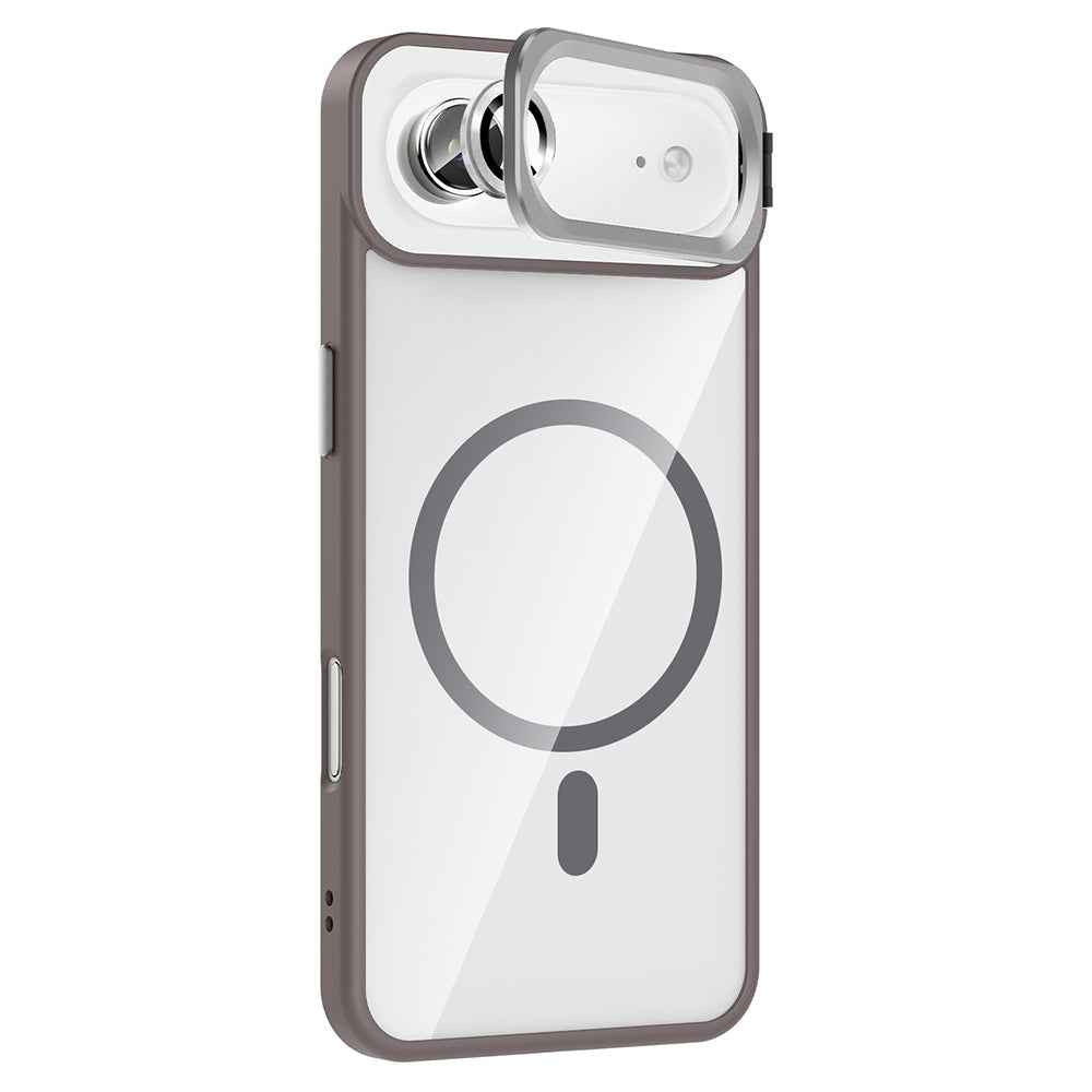 Apple iPhone 17 Air Kılıf Standlı ve Kamera Lens Hediyeli M-Safe Şarj Özellikli Zore Etro Kapak