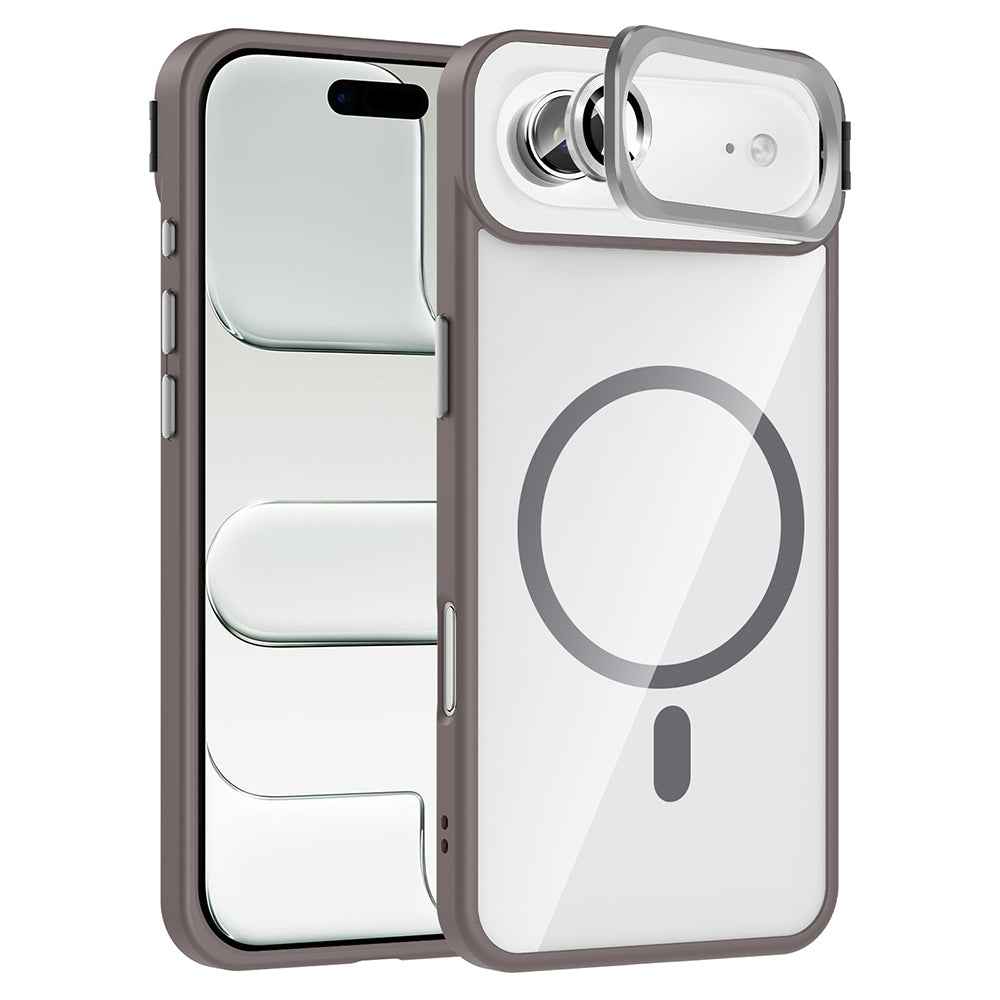 Apple iPhone 17 Air Kılıf Standlı ve Kamera Lens Hediyeli M-Safe Şarj Özellikli Zore Etro Kapak