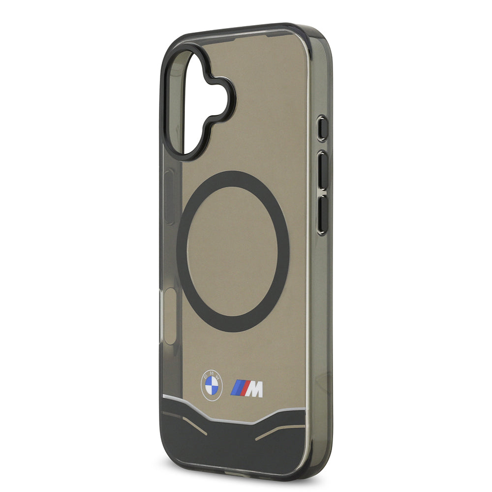 Apple iPhone 17 Kılıf BMW Orjinal Lisanslı M-safe Şarj Özellikli Metal Buton Tasarımlı Tranparan M Dizayn Kapak
