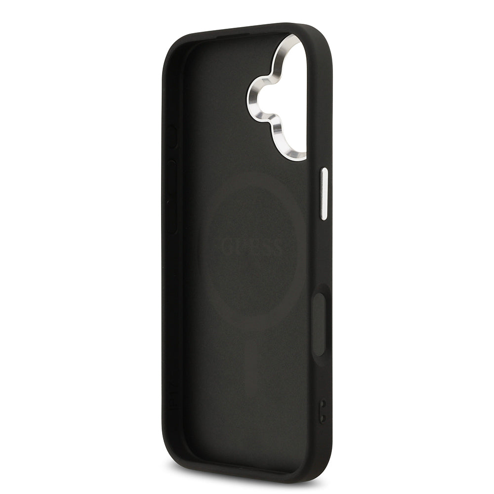 Apple iPhone 17 Kılıf Guess Orjinal Lisanslı M-safe Şarj Özellikli 4G Klasik Yazı Logolu Kapak