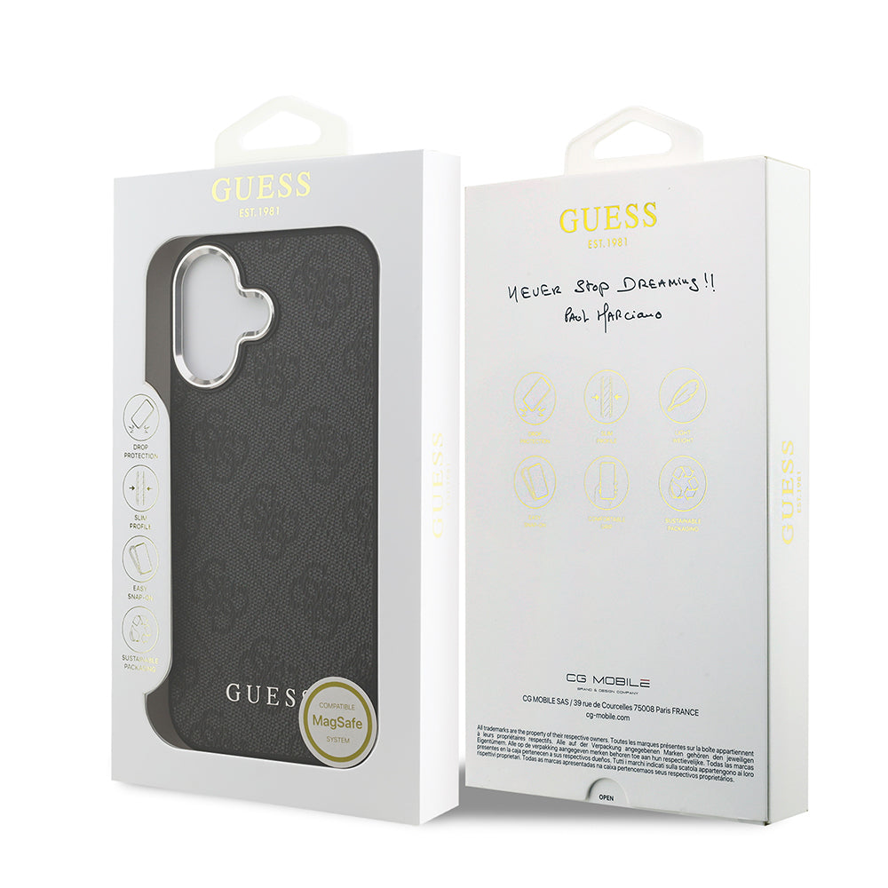 Apple iPhone 17 Kılıf Guess Orjinal Lisanslı M-safe Şarj Özellikli 4G Klasik Yazı Logolu Kapak