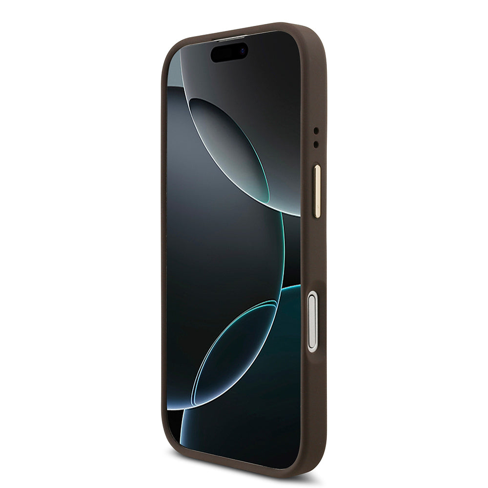 Apple iPhone 17 Kılıf Guess Orjinal Lisanslı M-safe Şarj Özellikli Askılı ve 4G Logo Kartlıklı Kapak