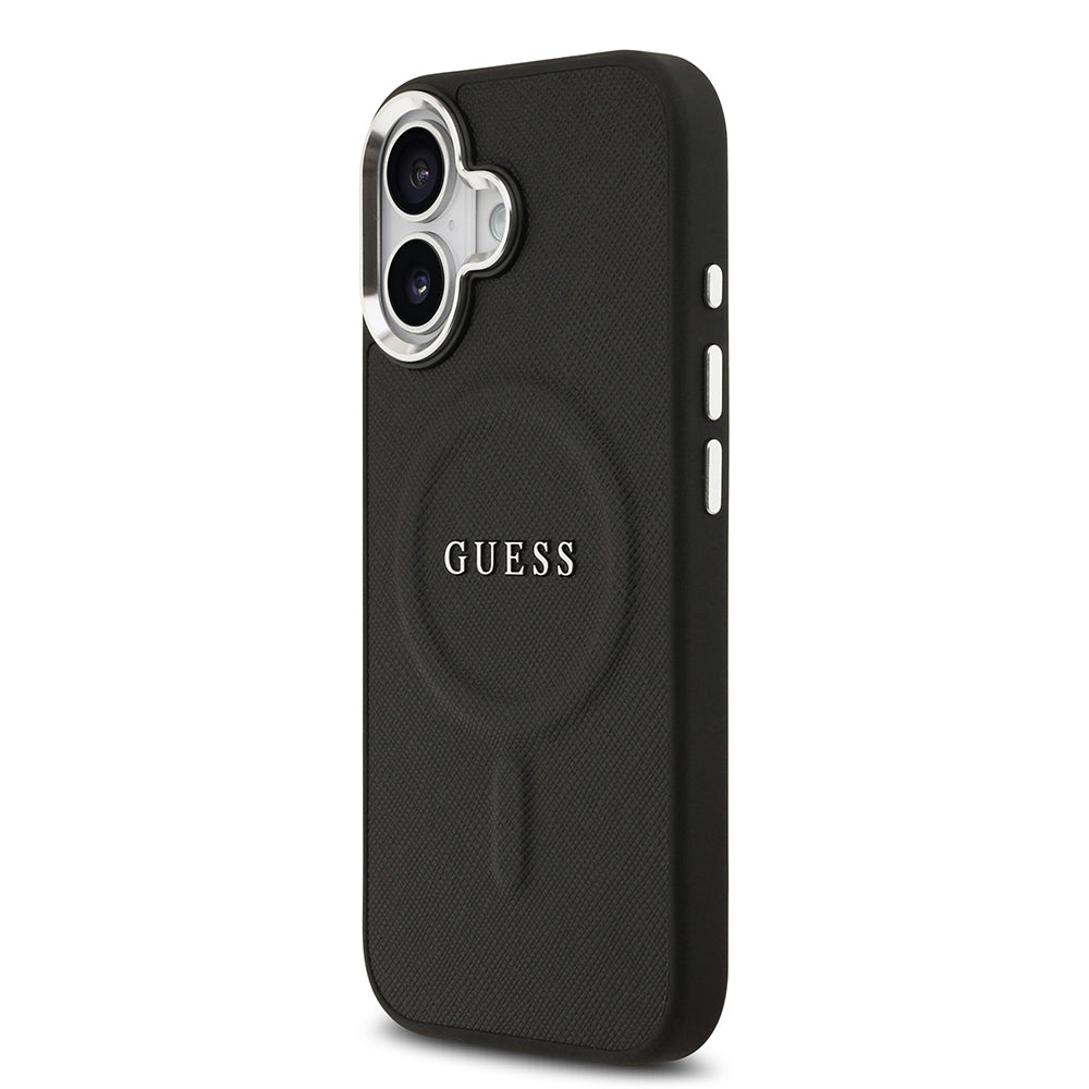 Apple iPhone 17 Kılıf Guess Orjinal Lisanslı M-safe Şarj Özellikli Klasik Yazı Logolu PU Deri Kapak