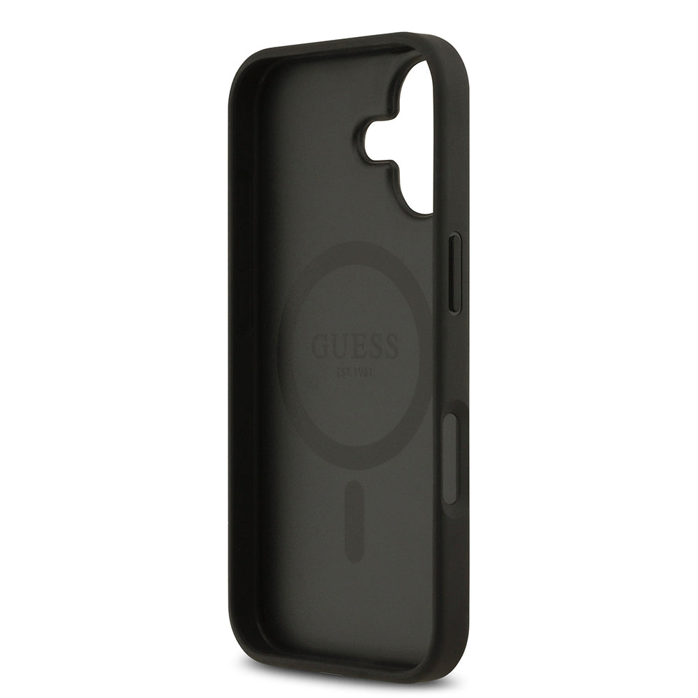 Apple iPhone 17 Kılıf Guess Orjinal Lisanslı M-safe Şarj Özellikli Yazı Logolu Circle Classic Kapak
