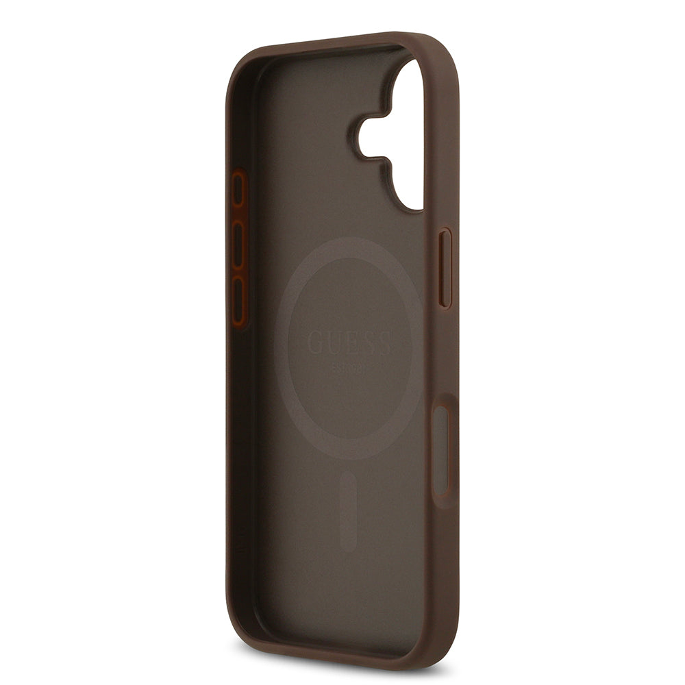 Apple iPhone 17 Kılıf Guess Orjinal Lisanslı M-safe Şarj Özellikli Yazı Logolu Circle Classic Kapak