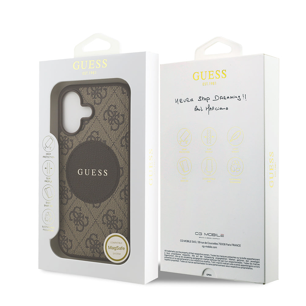 Apple iPhone 17 Kılıf Guess Orjinal Lisanslı M-safe Şarj Özellikli Yazı Logolu Circle Classic Kapak