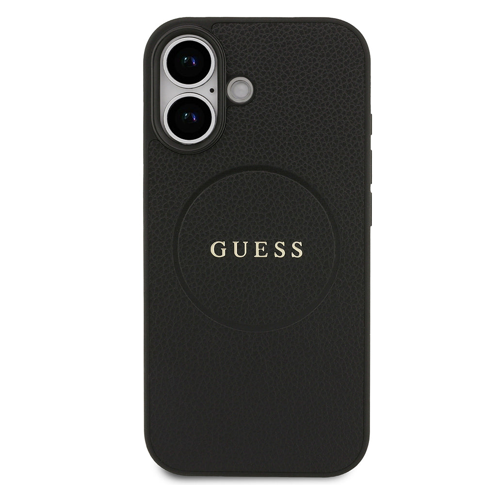 Apple iPhone 17 Kılıf Guess Orjinal Lisanslı M-safe Şarj Özellikli Yazı Logolu PU Deri Kapak