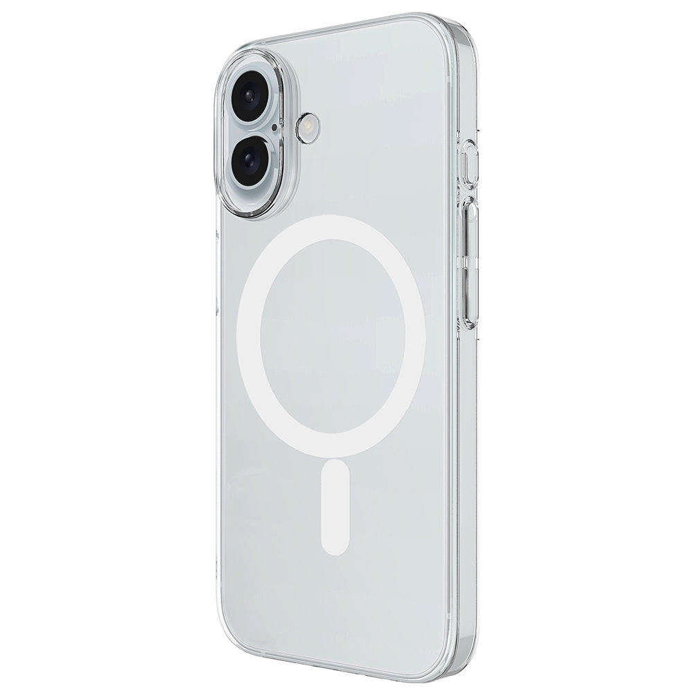 Apple iPhone 17 Kılıf IC Çipli M-Safe Şarj Özellikli Şeffaf Kamera Çerçeveli Zore Toledo Kapak