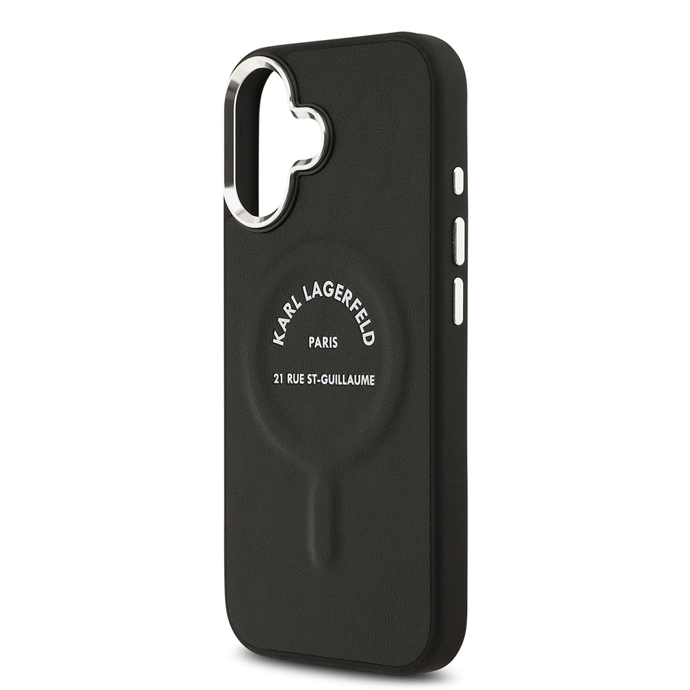 Apple iPhone 17 Kılıf Karl Lagerfeld Orjinal Lisanslı M-safe Şarj Özellikli Metal Kamera ve Buton Tasarımlı Paris RSG PU Deri Kapak