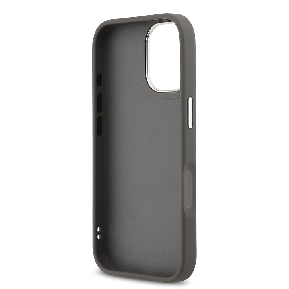 Apple iPhone 17 Kılıf Karl Lagerfeld Orjinal Lisanslı Metal Logolu K&C Heads Pin Kapak