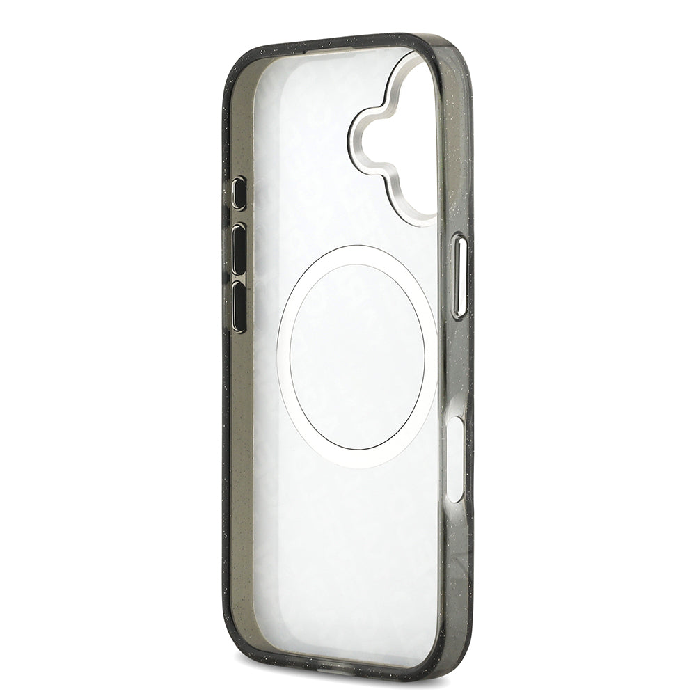 Apple iPhone 17 Kılıf Karl Lagerfeld Orjinal Lisanslı Parlayan Simli Karl & Choupette Heads Kapak