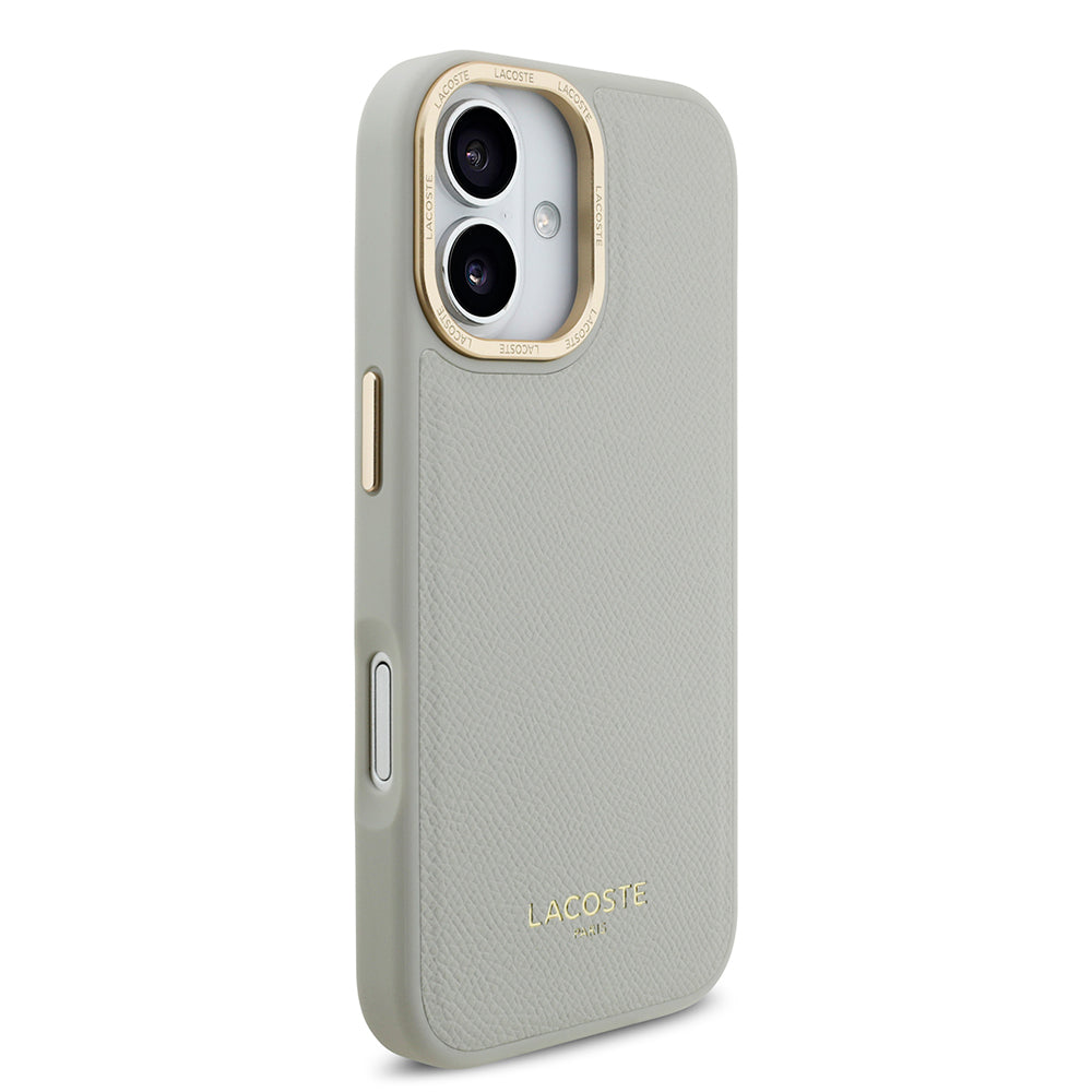 Apple iPhone 17 Kılıf Lacoste Orjinal Lisanslı M-safe Şarj Özellikli Champs Elysees PU Deri Tasarımlı Kapak