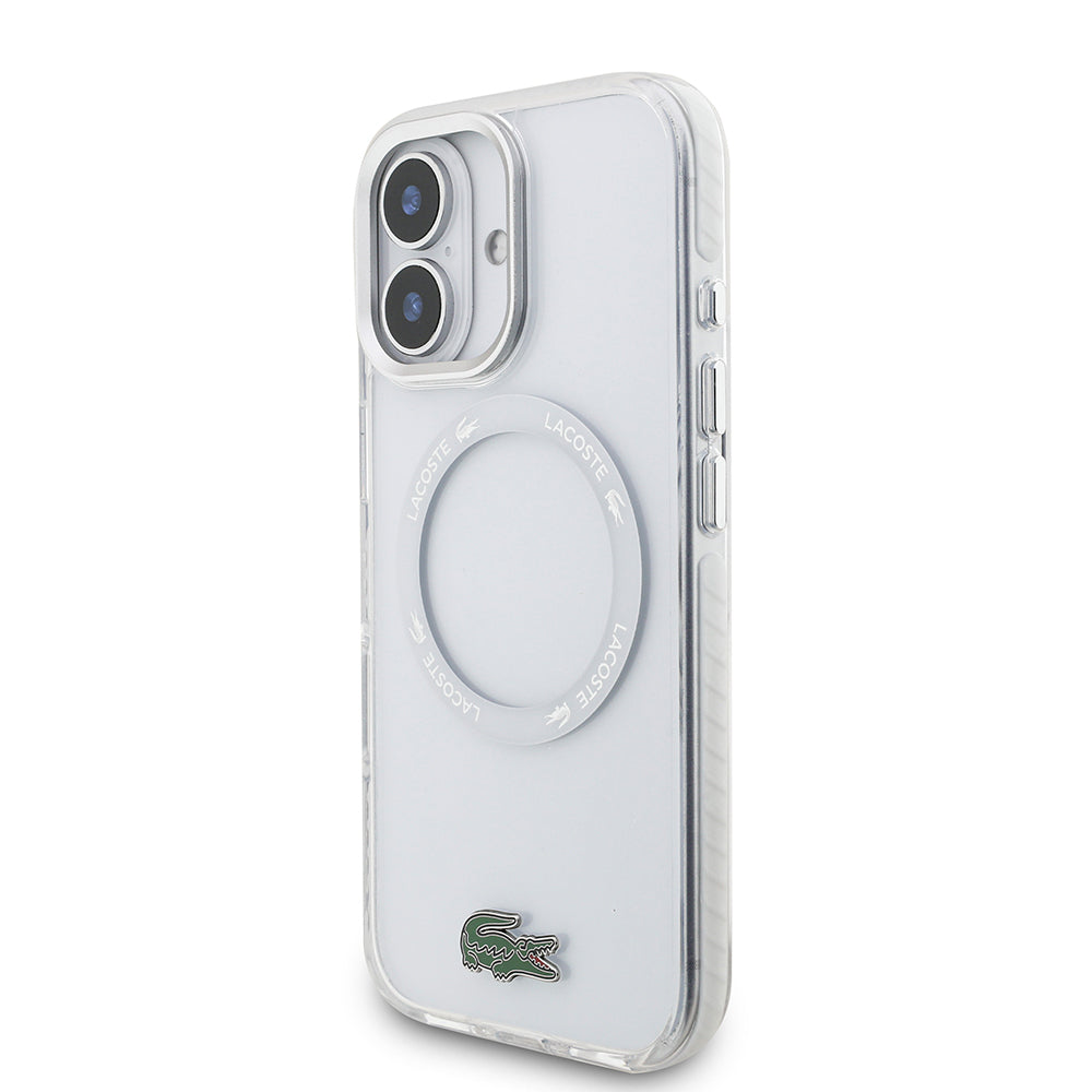 Apple iPhone 17 Kılıf Lacoste Orjinal Lisanslı M-safe Şarj Özellikli İkonik Timsah Logolu Buzlu Kapak