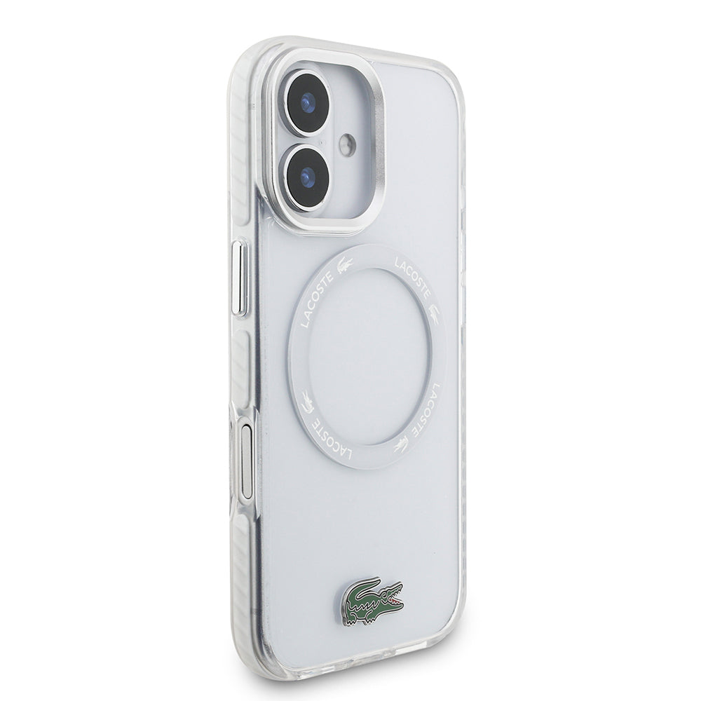 Apple iPhone 17 Kılıf Lacoste Orjinal Lisanslı M-safe Şarj Özellikli İkonik Timsah Logolu Buzlu Kapak