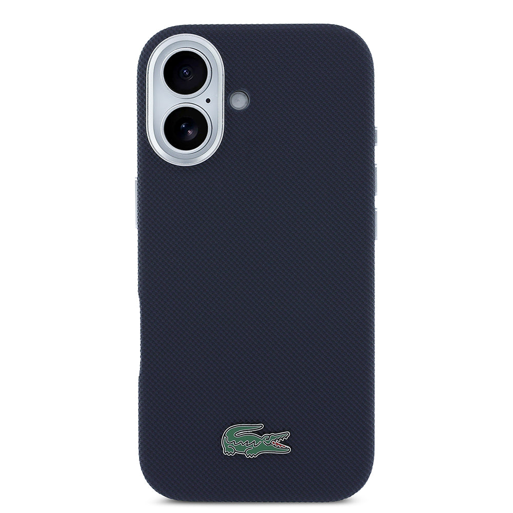 Apple iPhone 17 Kılıf Lacoste Orjinal Lisanslı M-Safe Şarj Özellikli PVC Pike Desenli Arka Yüzey İkonik Timsah Dokuma Logolu Kapak