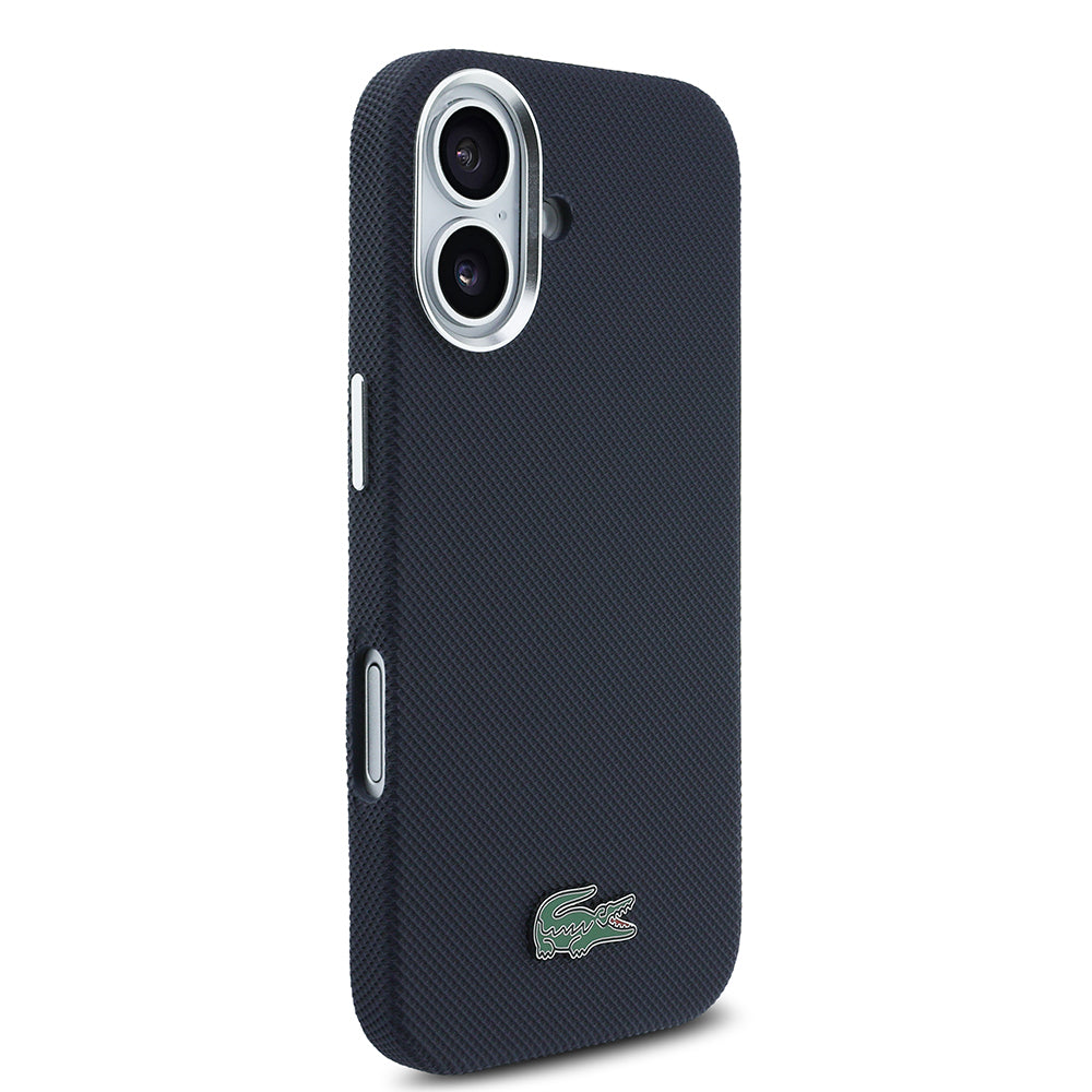 Apple iPhone 17 Kılıf Lacoste Orjinal Lisanslı M-Safe Şarj Özellikli PVC Pike Desenli Arka Yüzey İkonik Timsah Dokuma Logolu Kapak