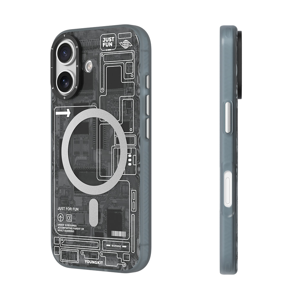 Apple iPhone 17 Kılıf M-safe Şarj Özellikli Kamera Denetim Butonlu Youngkit Technology Serisi Kapak