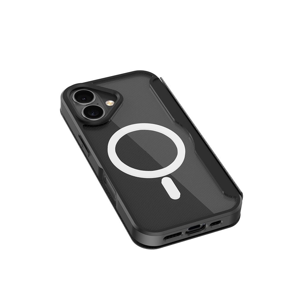 Apple iPhone 17 Kılıf M-Safe Şarj Özellikli Raptic Air Folio Şeffaf Kartlıklı Kapaklı Kılıf