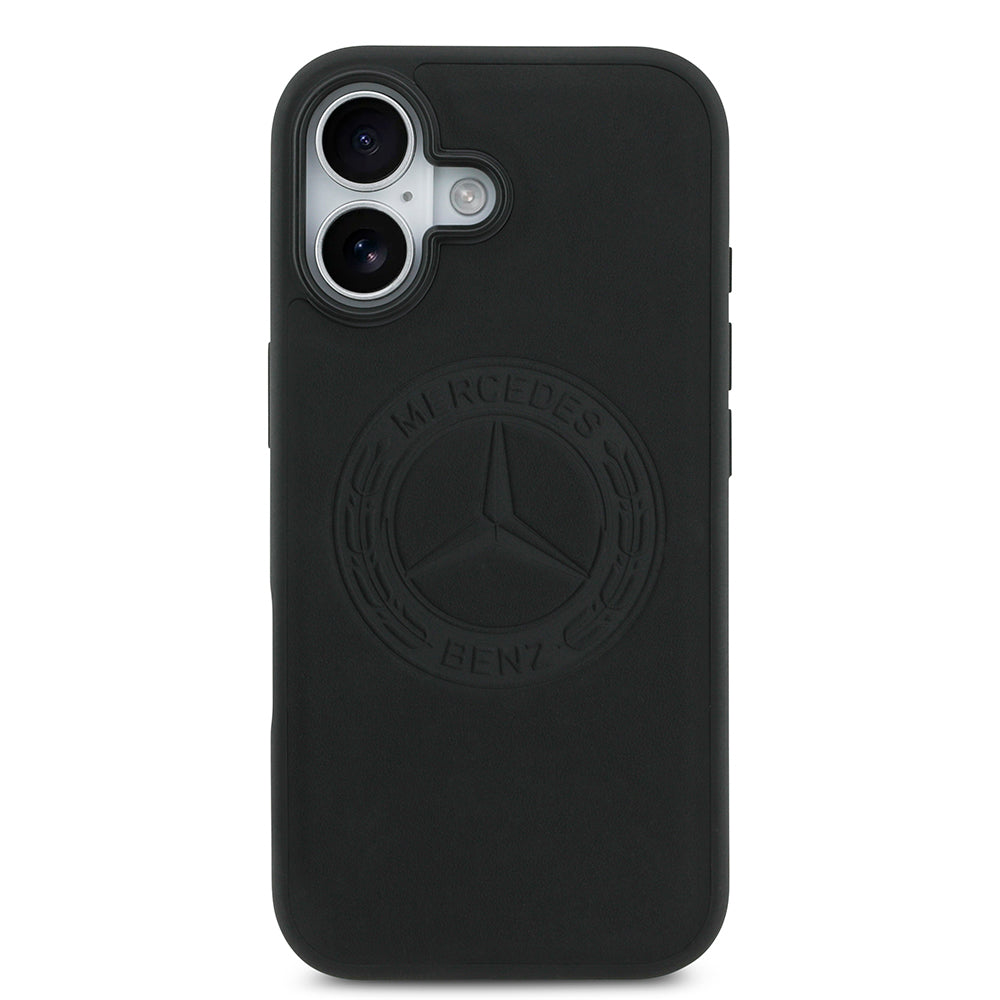 Apple iPhone 17 Kılıf Mercedes Benz Orjinal Lisanslı M-safe Şarj Özellikli Hakiki Deri Nostaljik Yıldız Dizayn Kapak