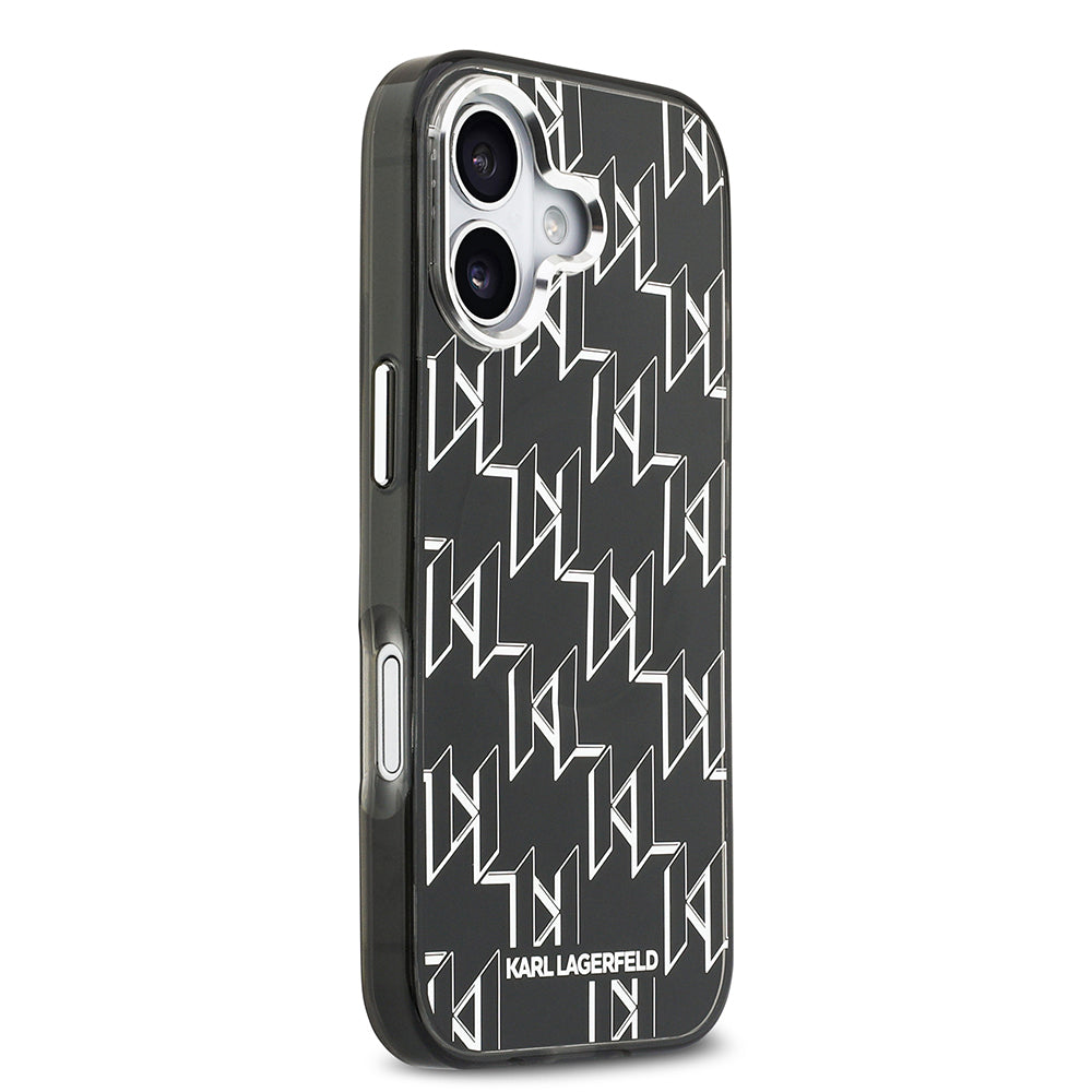 Apple iPhone 17 Kılıf Orjinal Lisanslı M-safe Şarj Özellikli Karl Lagerfeld IML Baskılı Monogram Dizayn Kapak