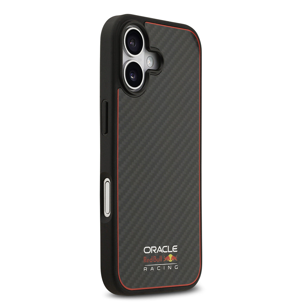 Apple iPhone 17 Kılıf Redbull Orjinal Lisanslı M-safe Şarj Özellikli Karbon Fiber Parlayan Logolu Kevlar Kapak