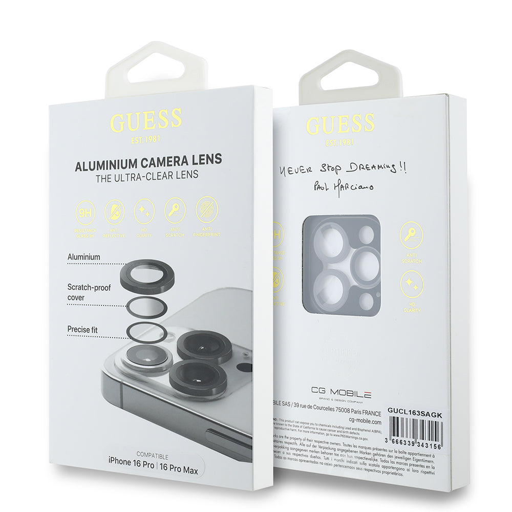 Apple iPhone 17 Pro Guess Orjinal Lisanslı Metal Kamera Lens Koruyucu