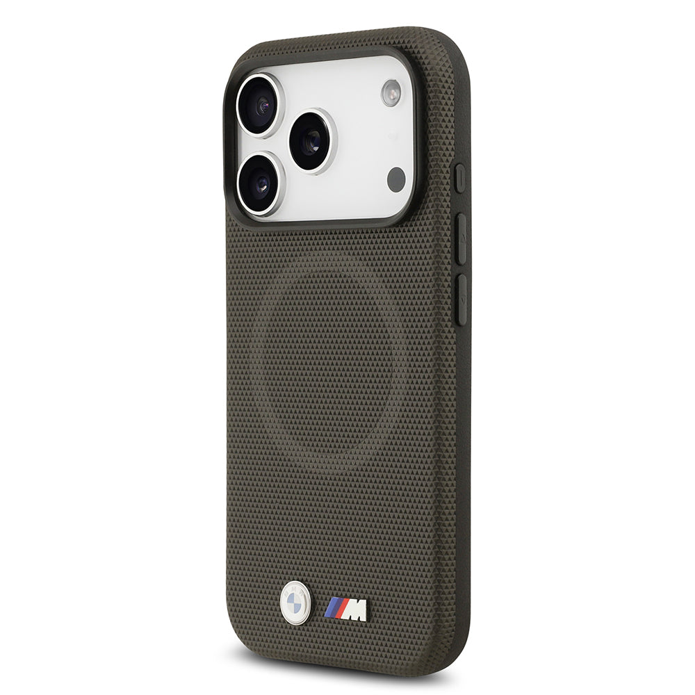 Apple iPhone 17 Pro Kılıf BMW Orjinal Lisanslı M-safe Şarj Özellikli Metal Logolu Delikli M Dizayn Deri Kapak