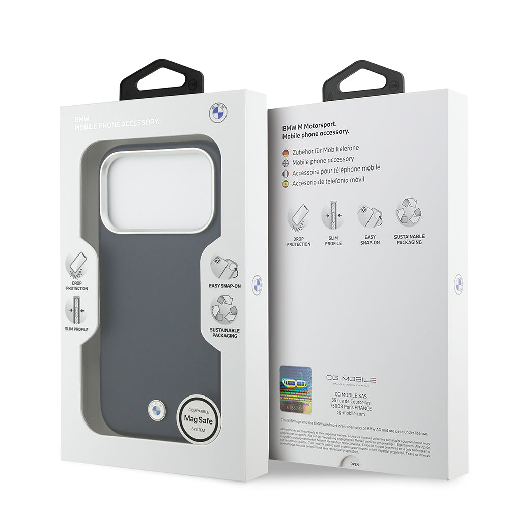 Apple iPhone 17 Pro Kılıf BMW Orjinal Lisanslı M-safe Şarj Özellikli Metal Logolu Tam Kaplama Deri Kapak