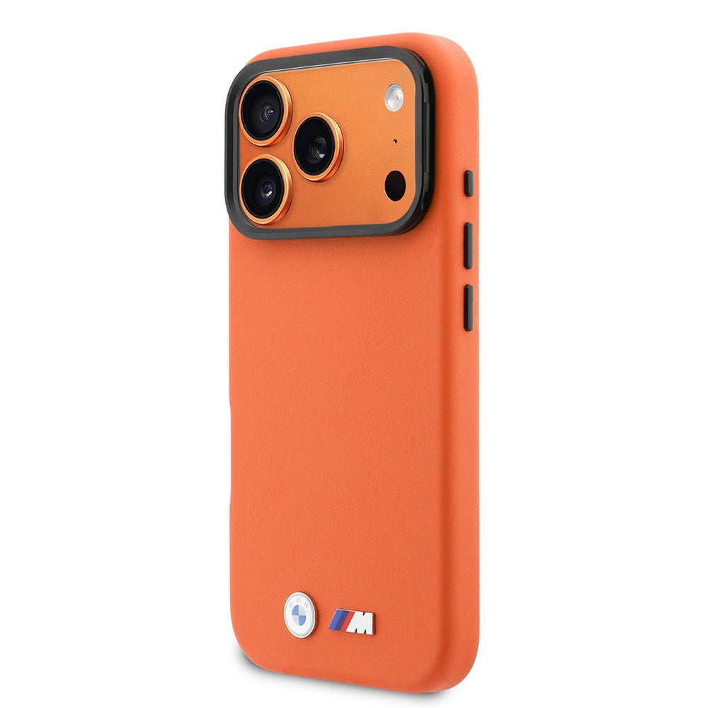 Apple iPhone 17 Pro Kılıf BMW Orjinal Lisanslı M-safe Şarj Özellikli Standlı Metal Kamera Çerçeveli M Logolu PU Deri Kapak