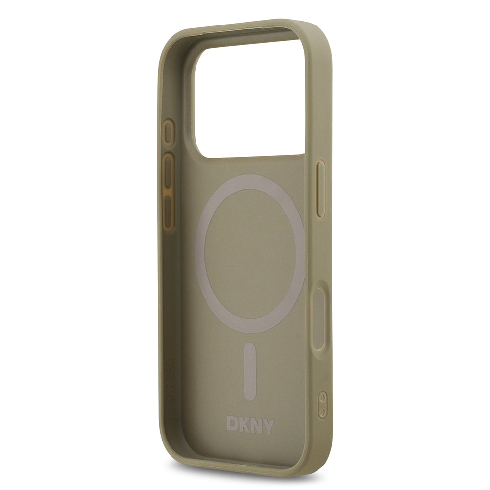 Apple iPhone 17 Pro Kılıf DKNY Orjinal Lisanslı M-safe Şarj Özellikli 3D Yazılı Grid Pattern Kapak