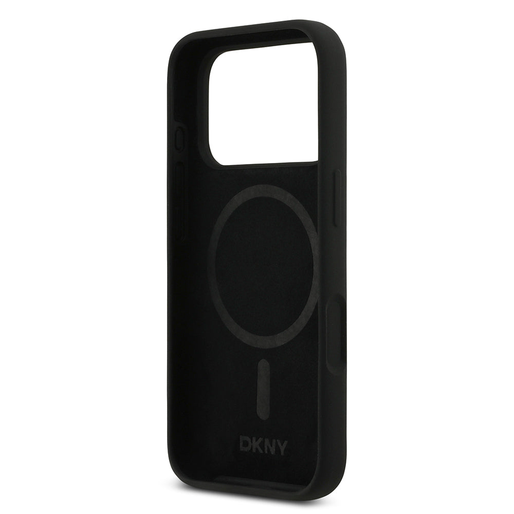 Apple iPhone 17 Pro Kılıf DKNY Orjinal Lisanslı M-safe Şarj Özellikli Metal Logolu Silikon Kapak