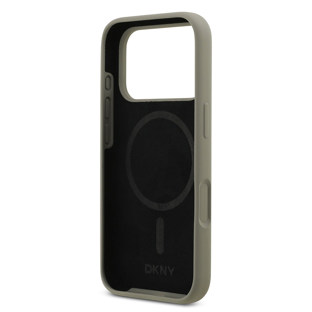 Apple iPhone 17 Pro Kılıf DKNY Orjinal Lisanslı M-safe Şarj Özellikli Metal Logolu Silikon Kapak